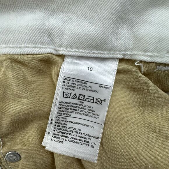 Old Navy Rockstar Super Skinny Jeans Size 10 White Mid Rise Distressed Raw Hem - Picture 2 of 9